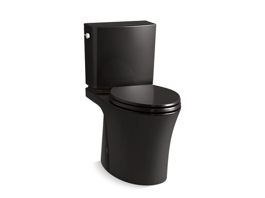 KOHLER K-28161-7 Veil Two-Piece Elongated Toilet With Skirted Trapway 1.28 GPF In Black Black