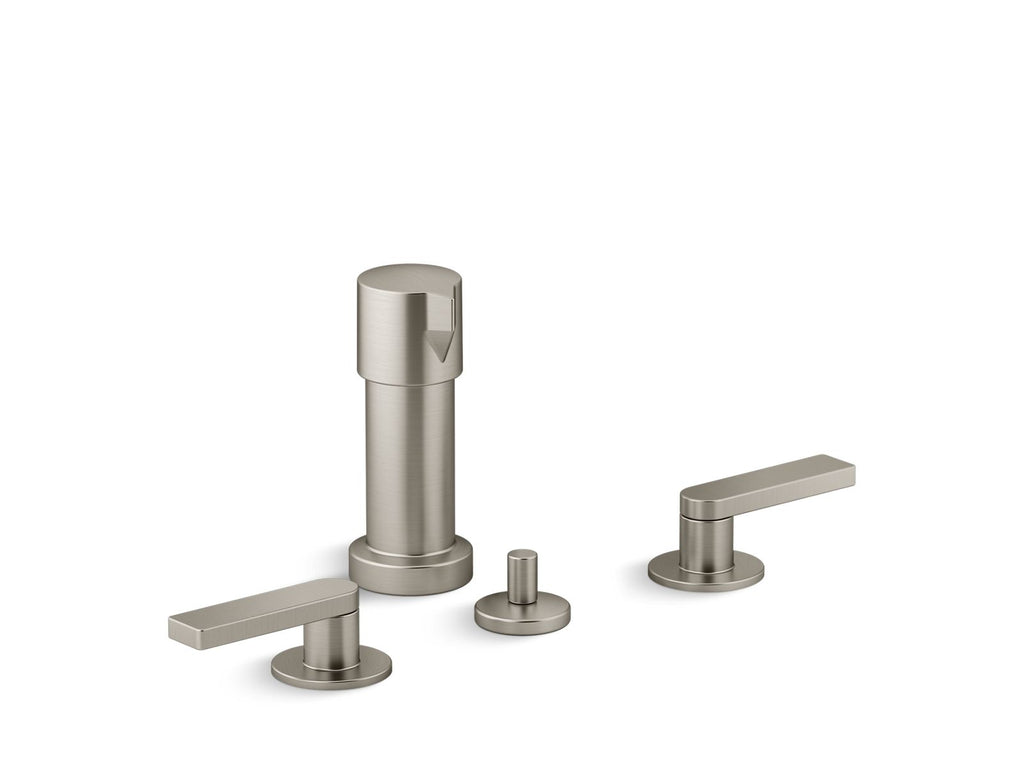 KOHLER K-73077-4-BN Composed Widespread Bidet Faucet With Lever Handles - Vibrant Brushed Nickel