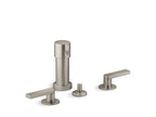 KOHLER K-73077-4-BN Composed Widespread Bidet Faucet With Lever Handles - Vibrant Brushed Nickel