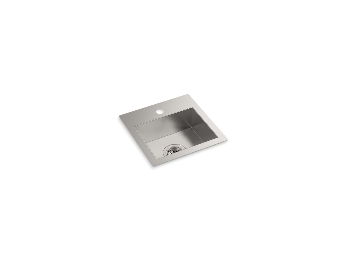 KOHLER K-32027-1-NA Vault 15" Top-/Undermount Single-Bowl Bar Sink - Stainless Steel