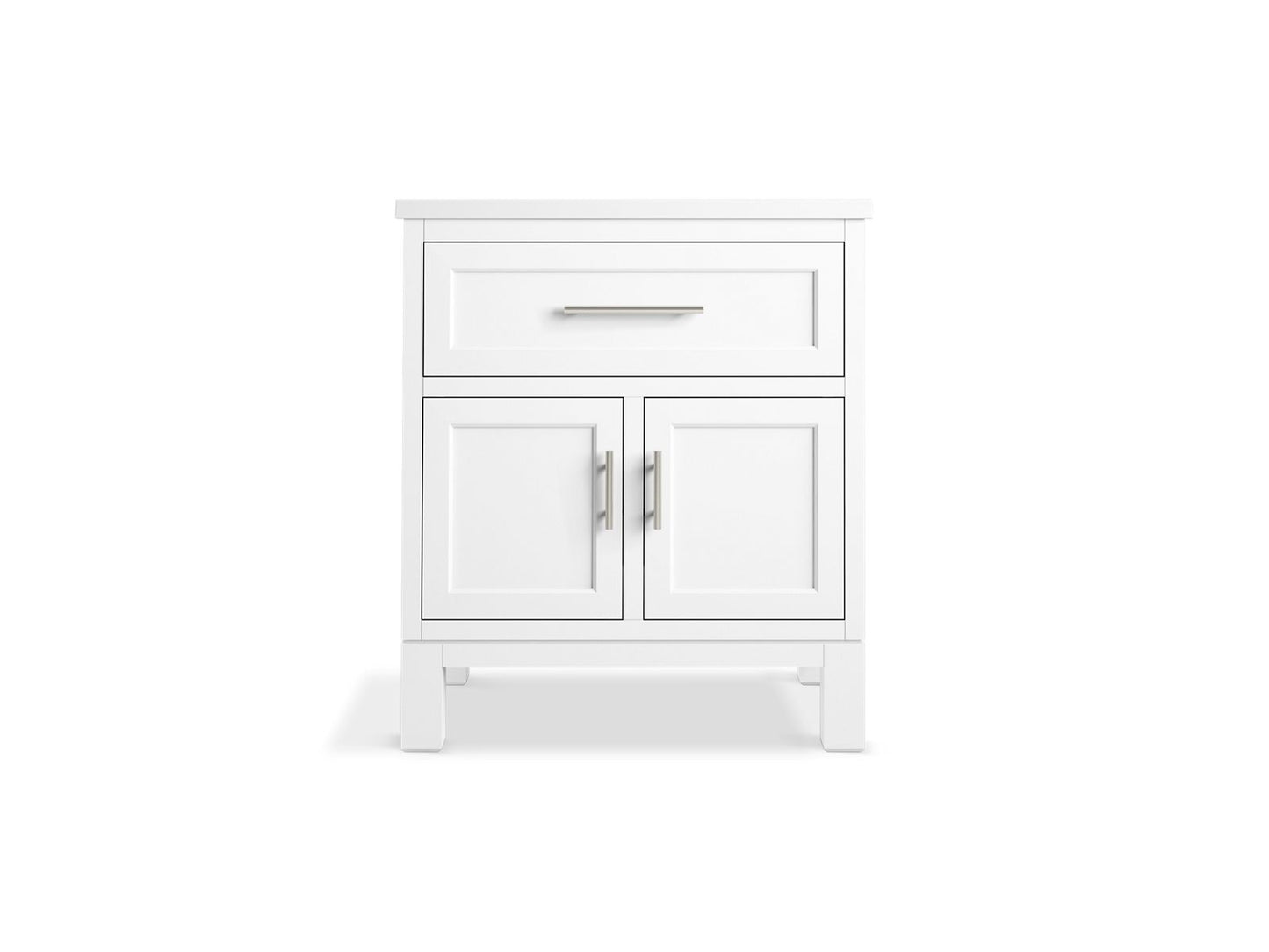 KOHLER K-28380-ASB-0 Quo 30" Bathroom Vanity Cabinet With Sink And Quartz Top In White