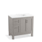 KOHLER K-31244-ASB-1WT Quo 36" Bathroom Vanity Cabinet With Sink And Quartz Top In Mohair Grey