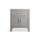 KOHLER K-28380-ASB-1WT Quo 30" Bathroom Vanity Cabinet With Sink And Quartz Top In Mohair Grey