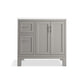 KOHLER K-31244-ASB-1WT Quo 36" Bathroom Vanity Cabinet With Sink And Quartz Top In Mohair Grey