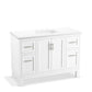 KOHLER K-28383-ASB-0 Quo 48" Bathroom Vanity Cabinet With Sink And Quartz Top In White