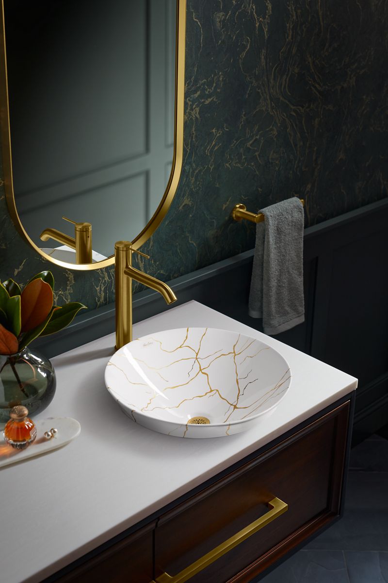 KOHLER K-28039-AUR-0 Aureus 16-3/4" Round Vessel Bathroom Sink, No Overflow - White