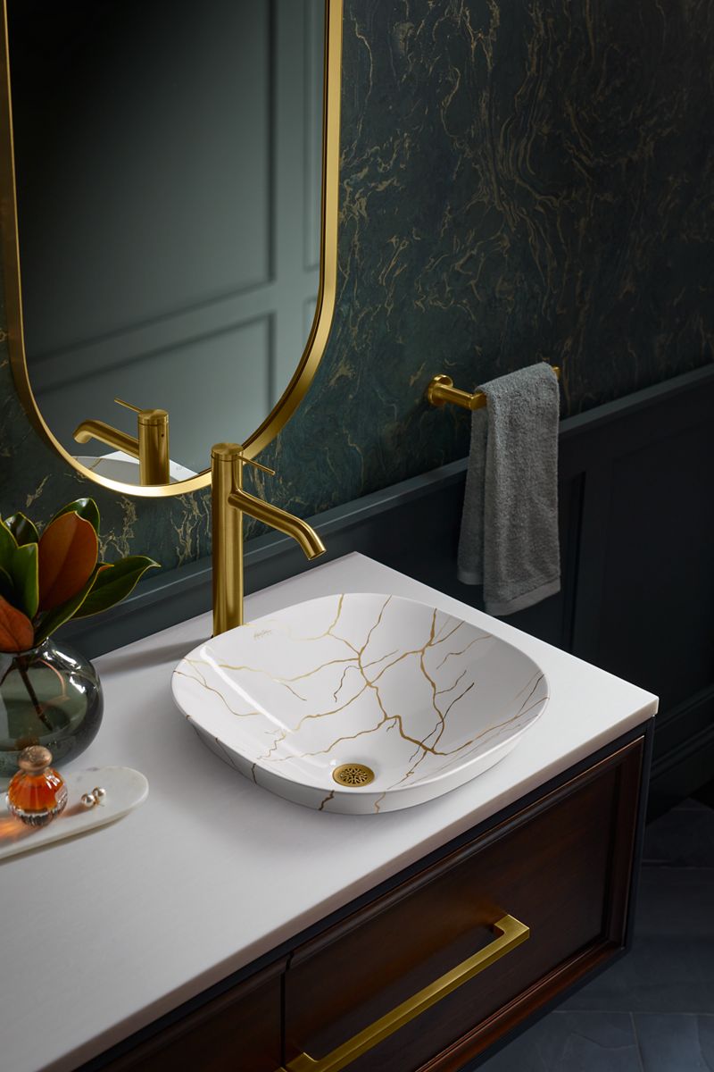 KOHLER K-28038-AUR-0 Aureus 16-3/4" Square Vessel Bathroom Sink, No Overflow - White