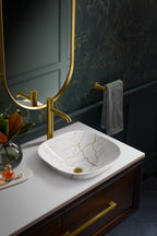 KOHLER K-28038-AUR-0 Aureus 16-3/4" Square Vessel Bathroom Sink, No Overflow - White