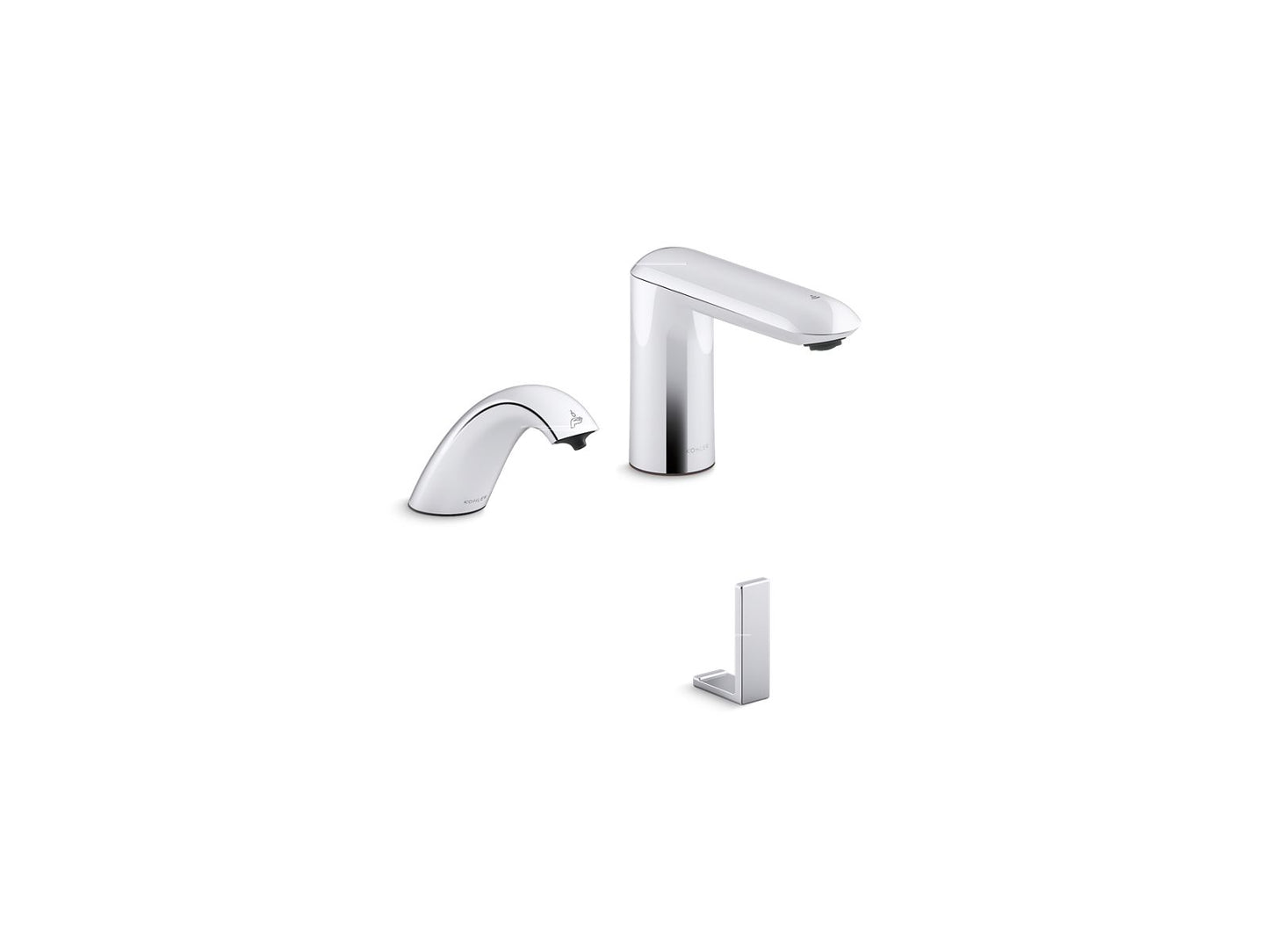 KOHLER K-181029-BK1-CP Kumin Curve Touchless Lavatory Faucet And Soap Dispenser With Kinesis Sensor Technology, Ac-Powered, 0.5 Gpm In Polished Chrome