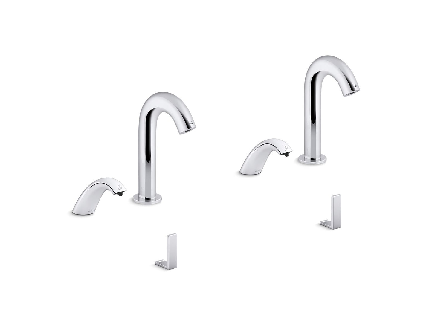 KOHLER K-181030-BB1-CP Oblo Curve Touchless Lavatory Faucets And Soap Dispensers With Kinesis Sensor Technology, Ac-Powered, 0.5 Gpm In Polished Chrome