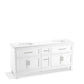 KOHLER K-31247-ASB-0 Quo 72" Bathroom Vanity Cabinet With Sinks And Quartz Top In White