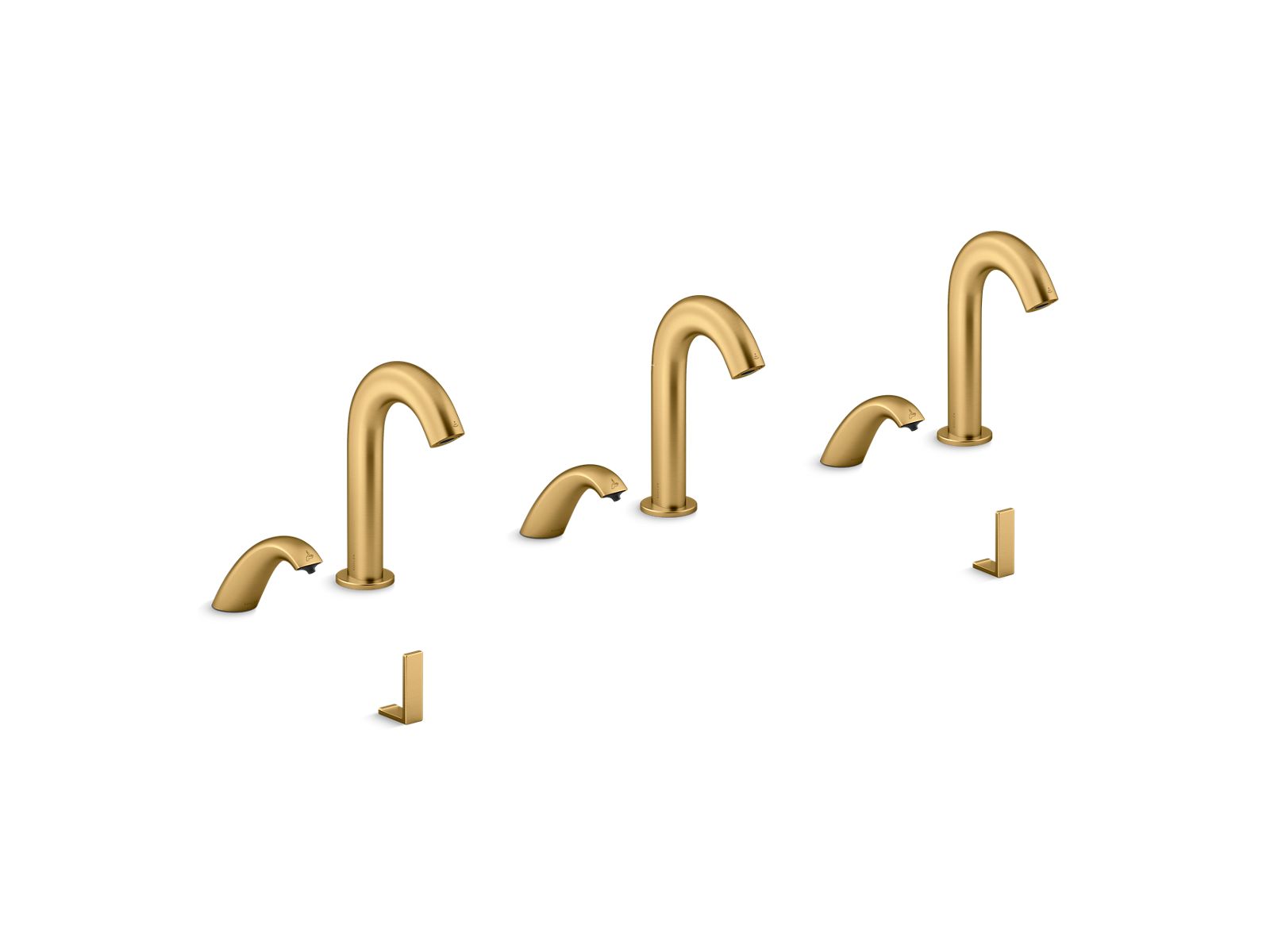 KOHLER K-181033-BB1-2MB Oblo Curve Touchless Lavatory Faucets And Soap Dispensers For Constellation Lavatory System, 0.5 Gpm - Vibrant Brushed Moderne Brass