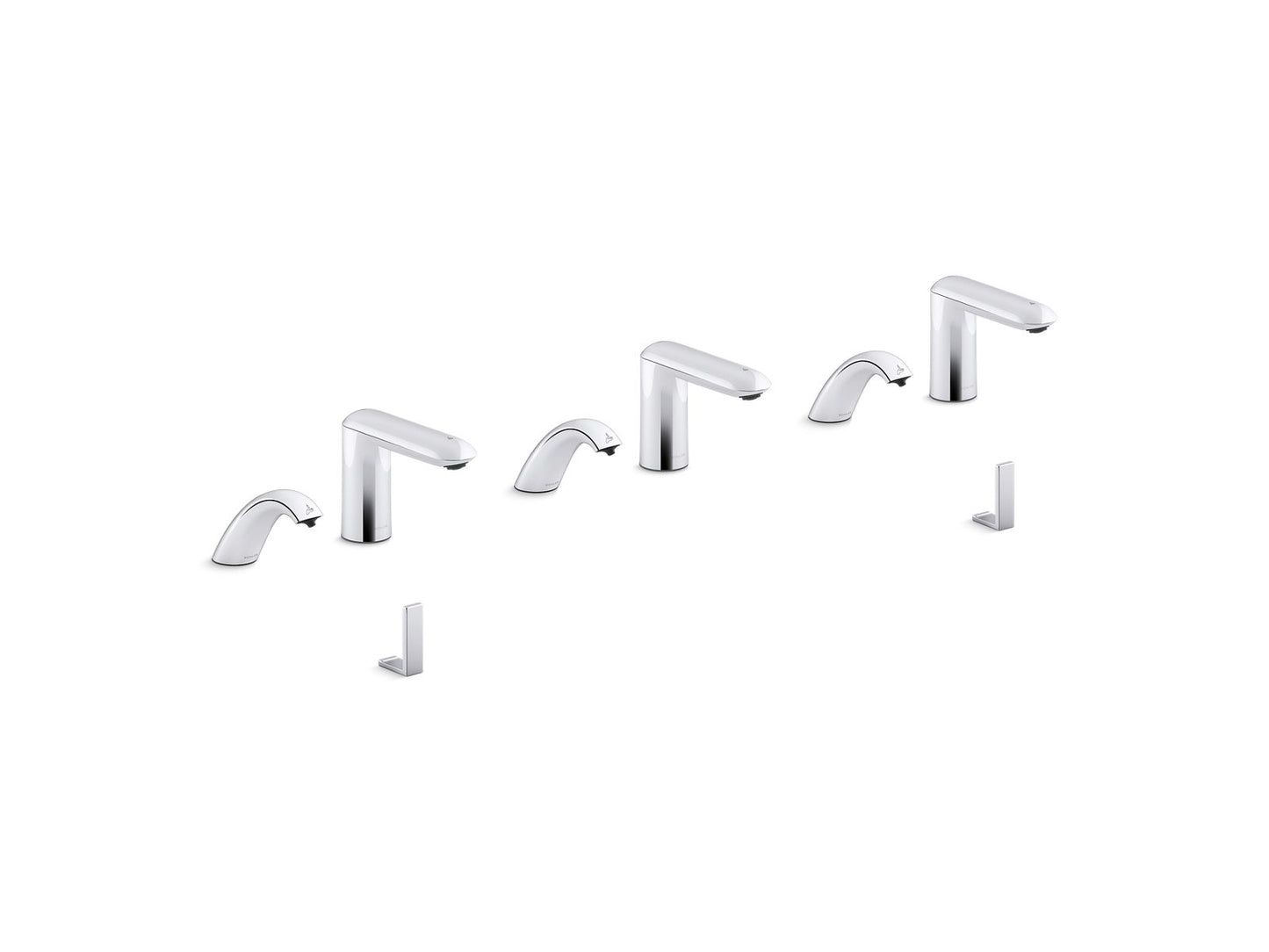 KOHLER K-181031-BK1-CP Kumin Curve Touchless Lavatory Faucets And Soap Dispensers With Kinesis Sensor Technology, Ac-Powered, 0.5 Gpm In Polished Chrome