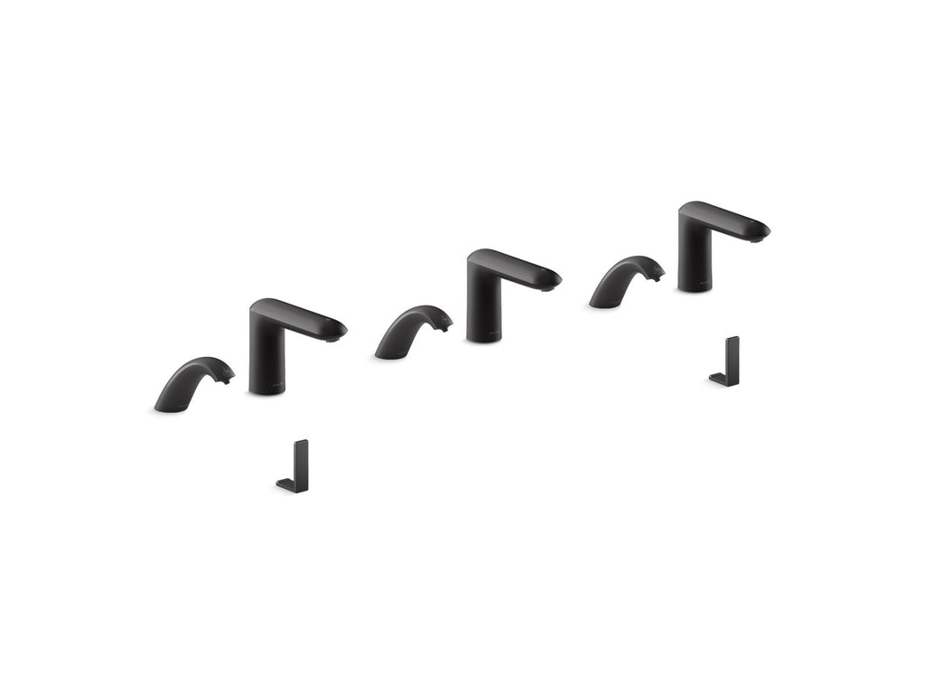 KOHLER K-181031-BK1-BL Kumin Curve Touchless Lavatory Faucets And Soap Dispensers For Constellation Lavatory System, 0.5 Gpm - Matte Black