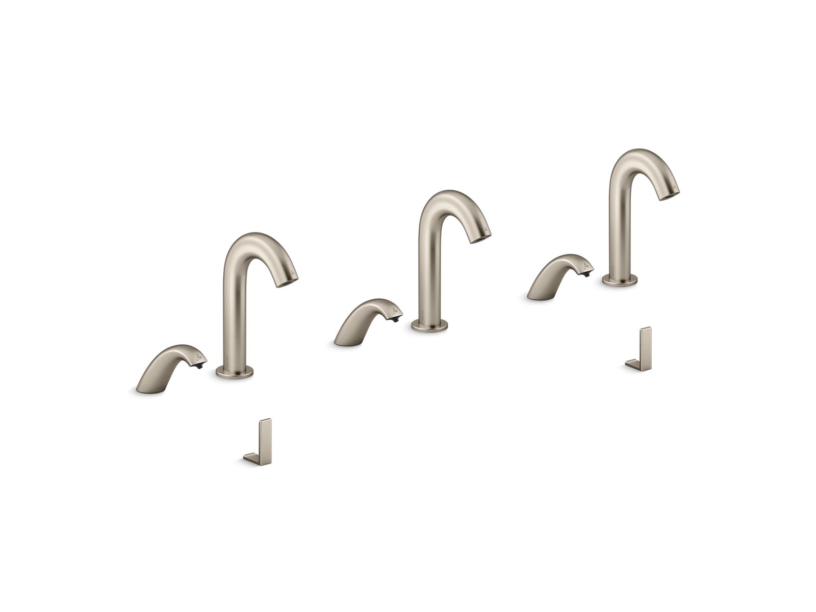 KOHLER K-181033-BB1-BN Oblo Curve Touchless Lavatory Faucets And Soap Dispensers For Constellation Lavatory System, 0.5 Gpm - Vibrant Brushed Nickel