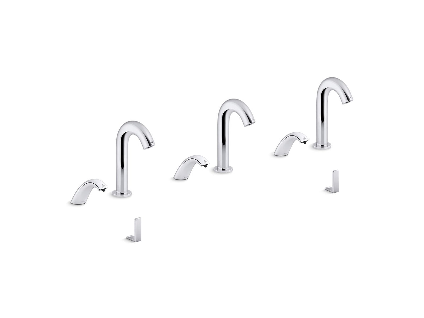 KOHLER K-181031-BB1-CP Oblo Curve Touchless Lavatory Faucets And Soap Dispensers With Kinesis Sensor Technology, Ac-Powered, 0.5 Gpm In Polished Chrome