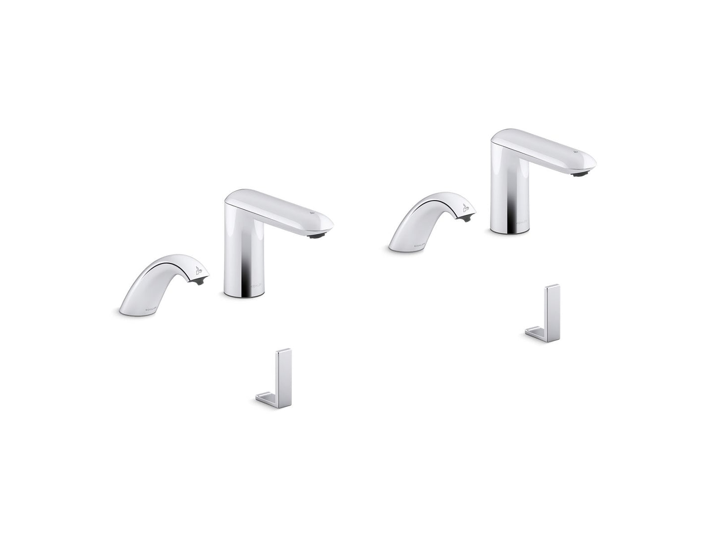 KOHLER K-181030-BK1-CP Kumin Curve Touchless Lavatory Faucets And Soap Dispensers With Kinesis Sensor Technology, Ac-Powered, 0.5 Gpm In Polished Chrome