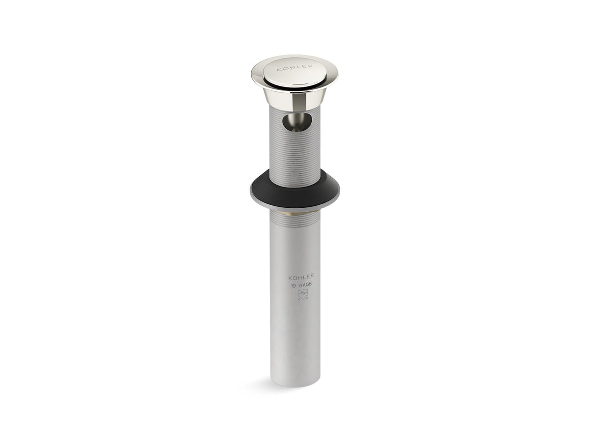 KOHLER K-25322-SN Clicker Drain With Overflow - Vibrant Polished Nickel