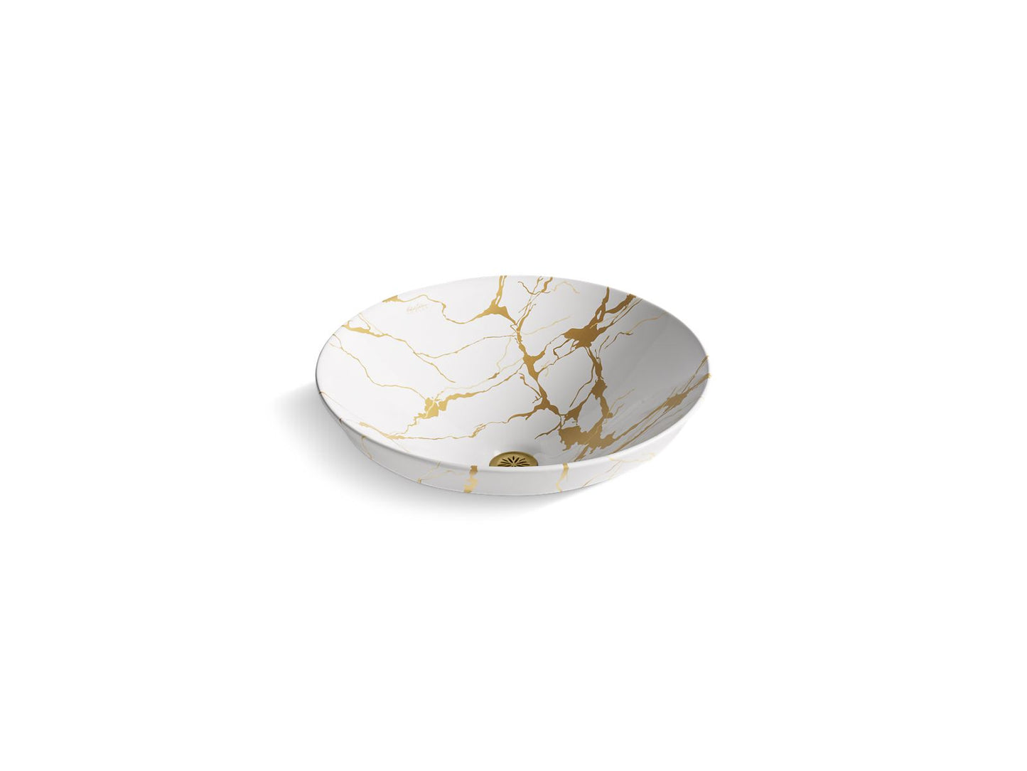 KOHLER K-28039-AUR-0 Aureus 16-3/4" round vessel bathroom sink, no overflow - White