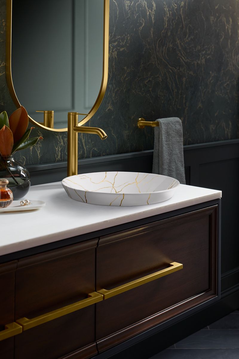 KOHLER K-28039-AUR-0 Aureus 16-3/4" Round Vessel Bathroom Sink, No Overflow - White