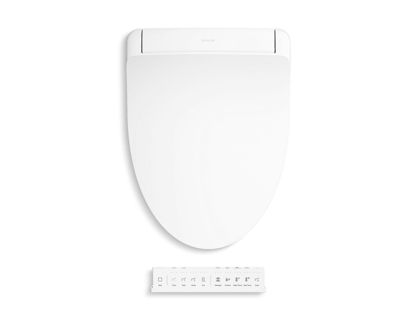 KOHLER K-28821-0 Purewash E930 Elongated Bidet Toilet Seat With Remote Control In White