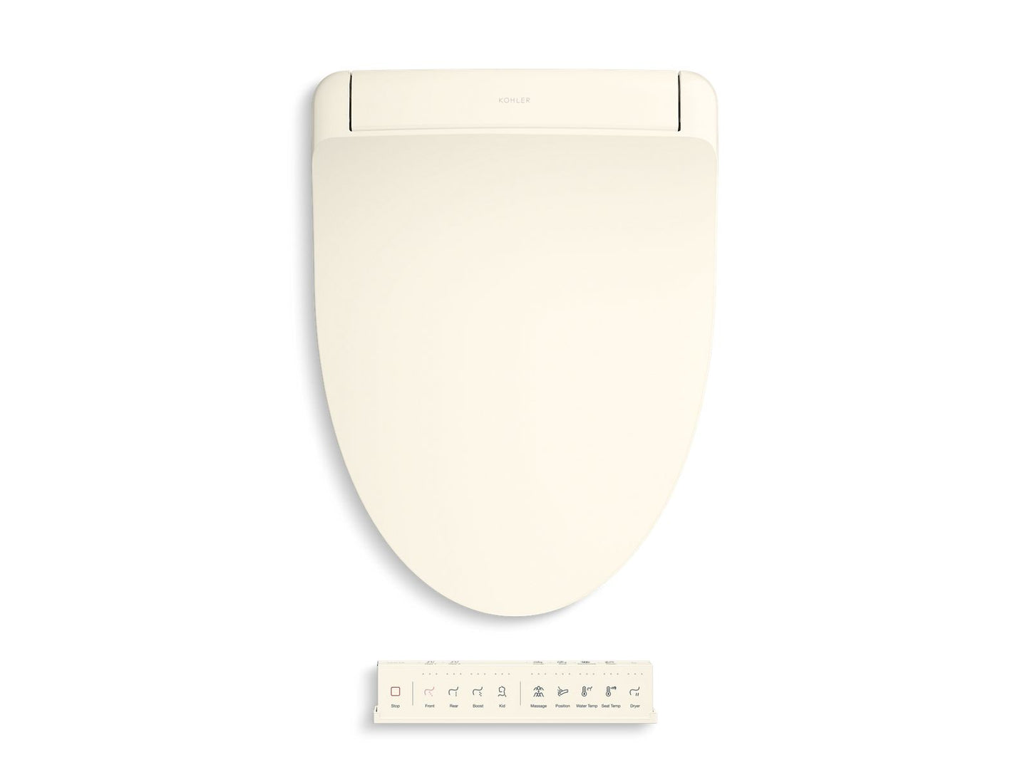 KOHLER K-28821-96 Purewash E930 Elongated Bidet Toilet Seat With Remote Control In Biscuit