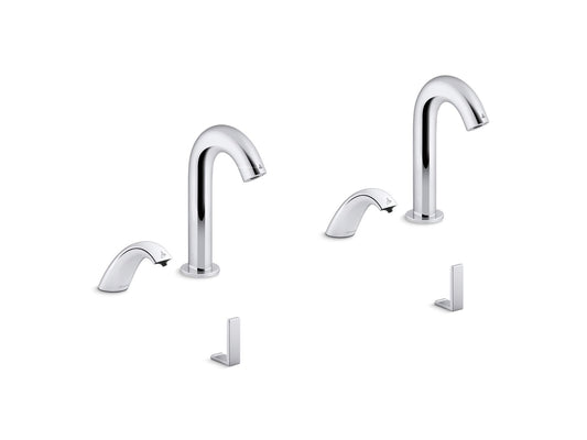 KOHLER K-181032-BB1-CP Oblo Curve Touchless Lavatory Faucets And Soap Dispensers With Kinesis Sensor Technology, Ac-Powered, 0.5 Gpm In Polished Chrome