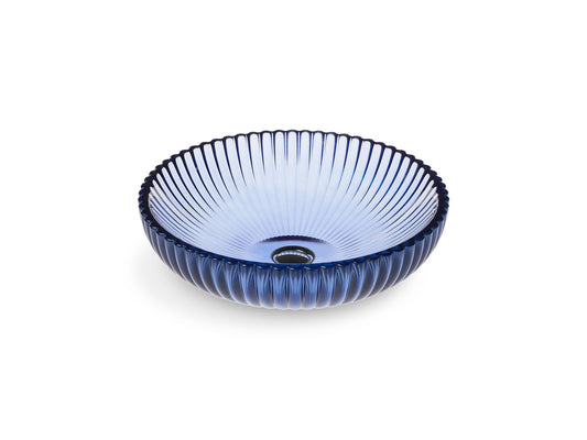 KOHLER K-28824-TG6 Salute 15" round vessel bathroom sink, no overflow - Translucent Sapphire