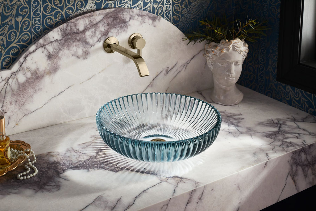 KOHLER K-28824-B11 Salute 15" Round Vessel Bathroom Sink, No Overflow - Ice
