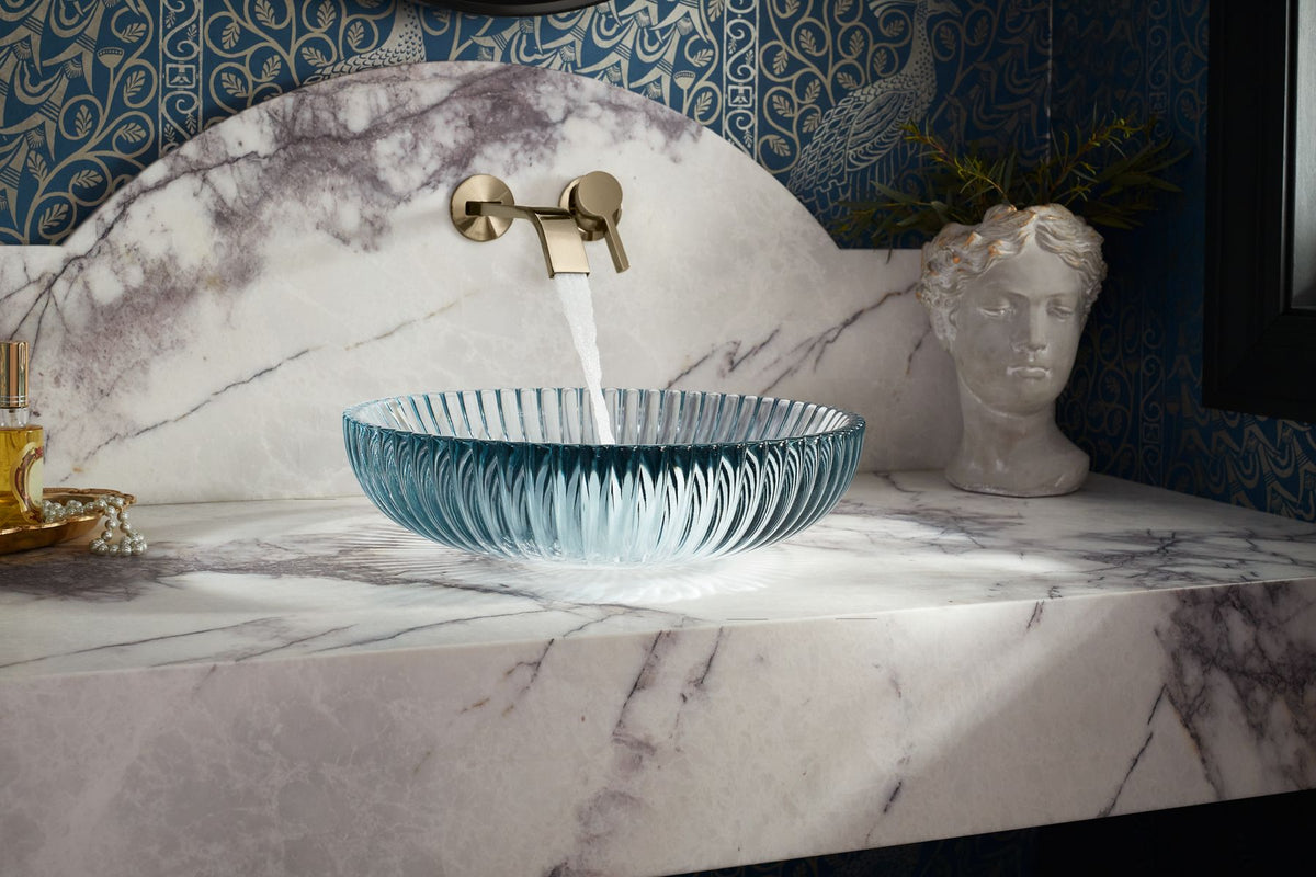KOHLER K-28824-B11 Salute 15" Round Vessel Bathroom Sink, No Overflow - Ice