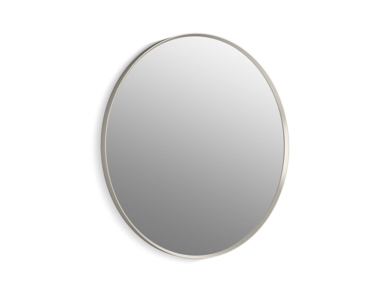 KOHLER K-31369-BNL Essential 36" Round Framed Mirror - Brushed Nickel