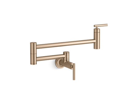 KOHLER K-35745-BV Wall-Mount Pot Filler In Vibrant Brushed Bronze