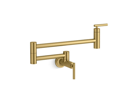 KOHLER K-35745-2MB Wall-Mount Pot Filler In Vibrant Brushed Moderne Brass