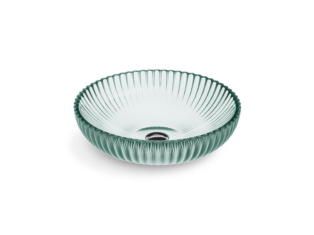 KOHLER K-28824-TG2 Salute 15" Round Vessel Bathroom Sink, No Overflow - Translucent Dew