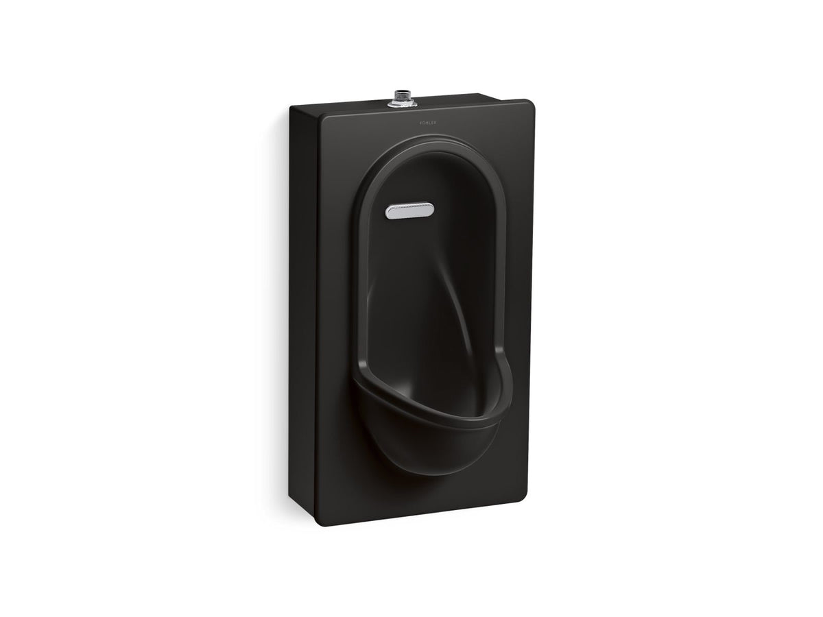 KOHLER K-38020-ET-7 Portico Wall-hung top spud urinal, 0.125 gpf - Black Black