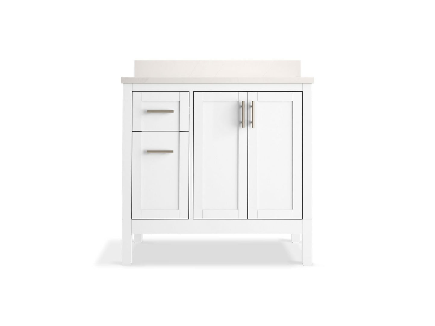 KOHLER K-39605-ASB-0 Hadron 36" Bathroom Vanity Cabinet With Sink And Quartz Top In White