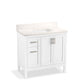 KOHLER K-39605-ASB-0 Hadron 36" Bathroom Vanity Cabinet With Sink And Quartz Top In White