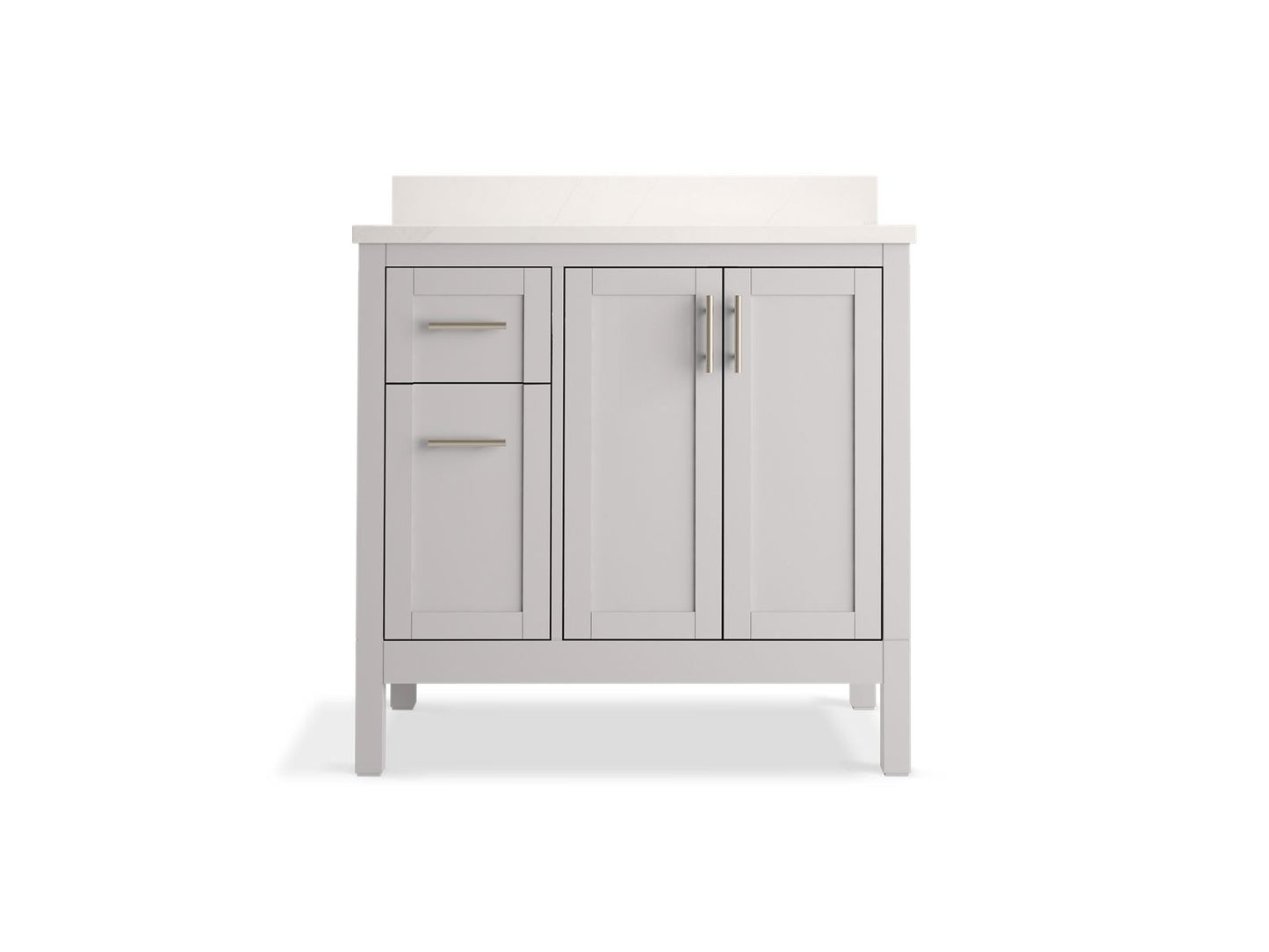 KOHLER K-39605-ASB-AGA Hadron 36" Bathroom Vanity Cabinet With Sink And Quartz Top In Atmos Grey