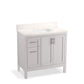 KOHLER K-39605-ASB-AGA Hadron 36" Bathroom Vanity Cabinet With Sink And Quartz Top In Atmos Grey