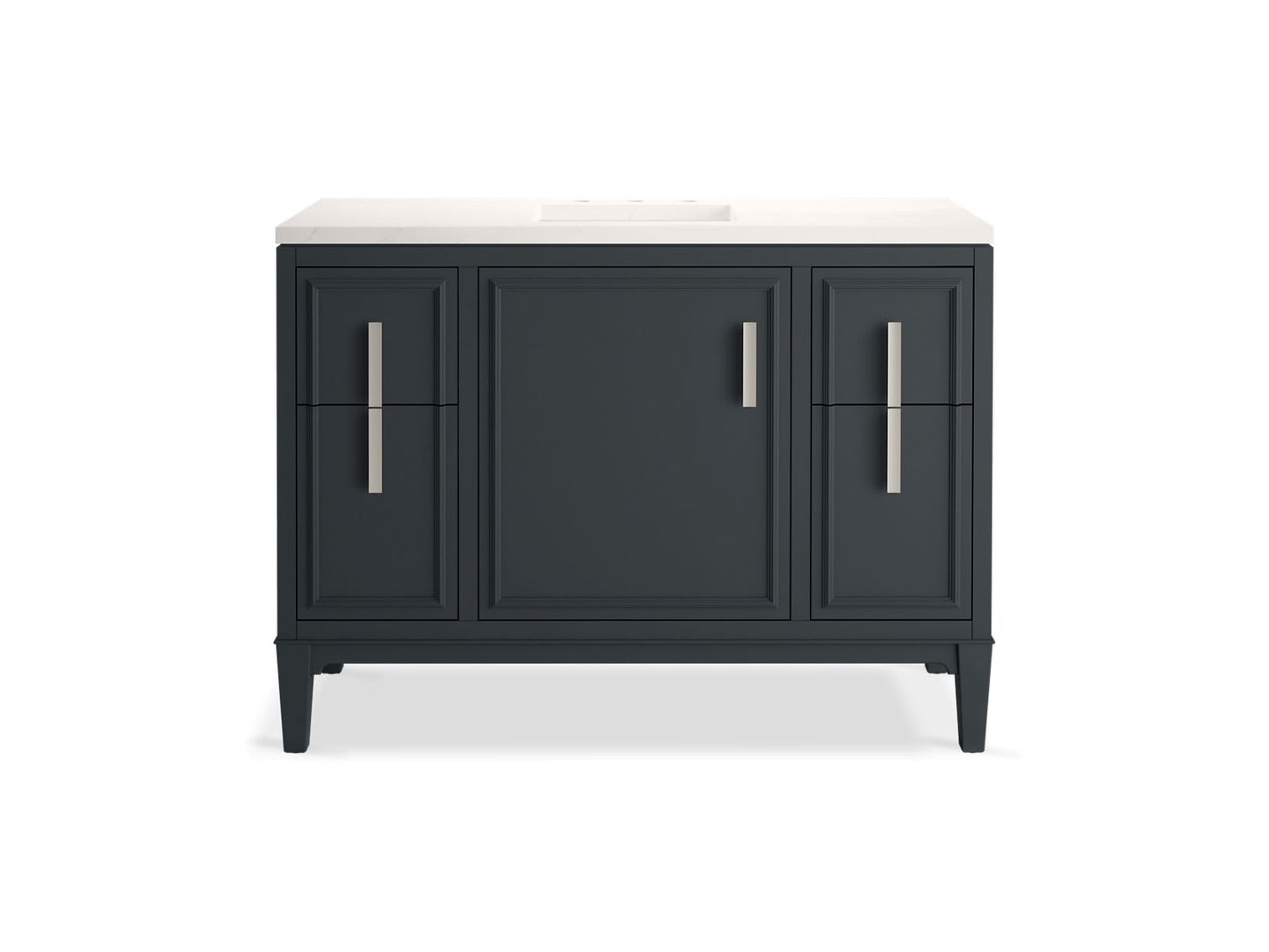 KOHLER K-33546-ASB-1WX Southerk 48" Bathroom Vanity Cabinet With Sink And Quartz Top In Slate Grey