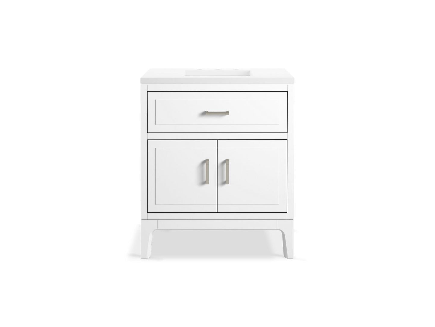 KOHLER K-33552-ASB-0 Seer 30" Bathroom Vanity Cabinet With Sink And Quartz Top In White