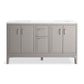 KOHLER K-33555-ASB-1WT Seer 60" Bathroom Vanity Cabinet With Sinks And Quartz Top In Mohair Grey