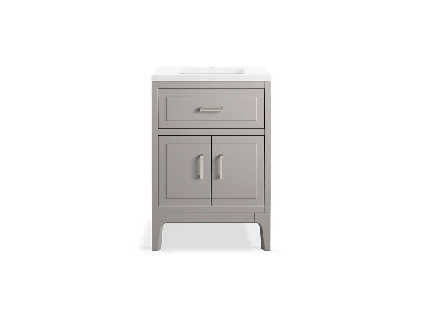 KOHLER K-33551-ASB-1WT Seer 24" Bathroom Vanity Cabinet With Sink And Quartz Top In Mohair Grey