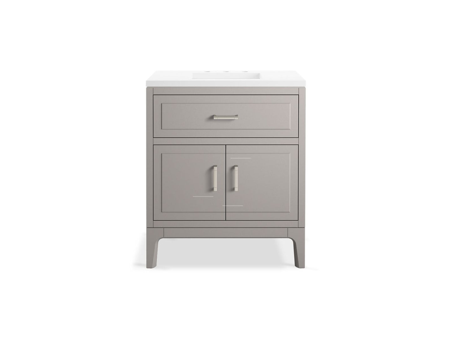 KOHLER K-33552-ASB-1WT Seer 30" Bathroom Vanity Cabinet With Sink And Quartz Top In Mohair Grey