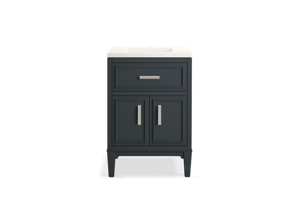 KOHLER K-33543-ASB-0 Southerk 24" Bathroom Vanity Cabinet With Sink And Quartz Top - White