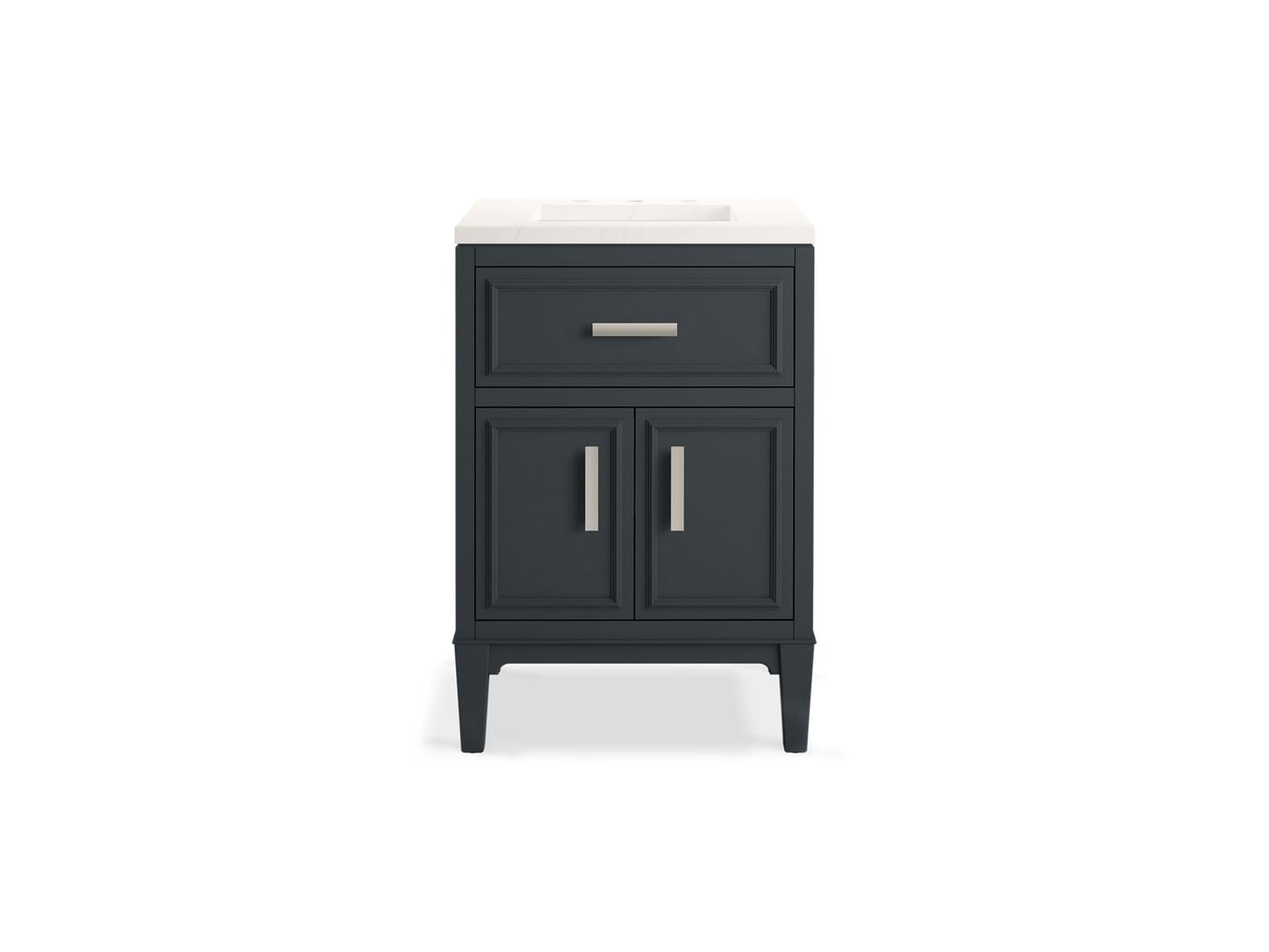 KOHLER K-33543-ASB-0 Southerk 24" bathroom vanity cabinet with sink and quartz top - White