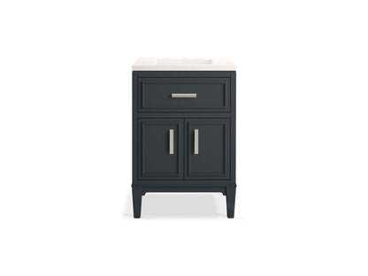 KOHLER K-33543-ASB-0 Southerk 24" bathroom vanity cabinet with sink and quartz top - White