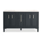 KOHLER K-33547-ASB-1WX Southerk 60" Bathroom Vanity Cabinet With Sinks And Quartz Top In Slate Grey