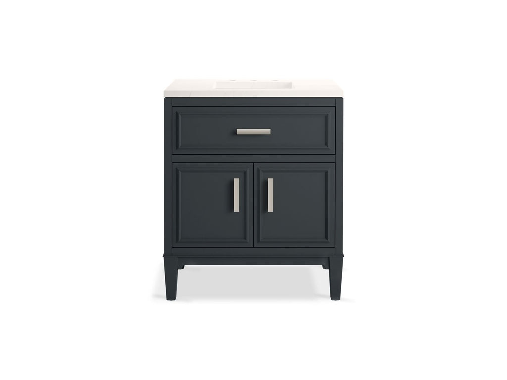 KOHLER K-33544-ASB-0 Southerk 30" Bathroom Vanity Cabinet With Sink And Quartz Top - White
