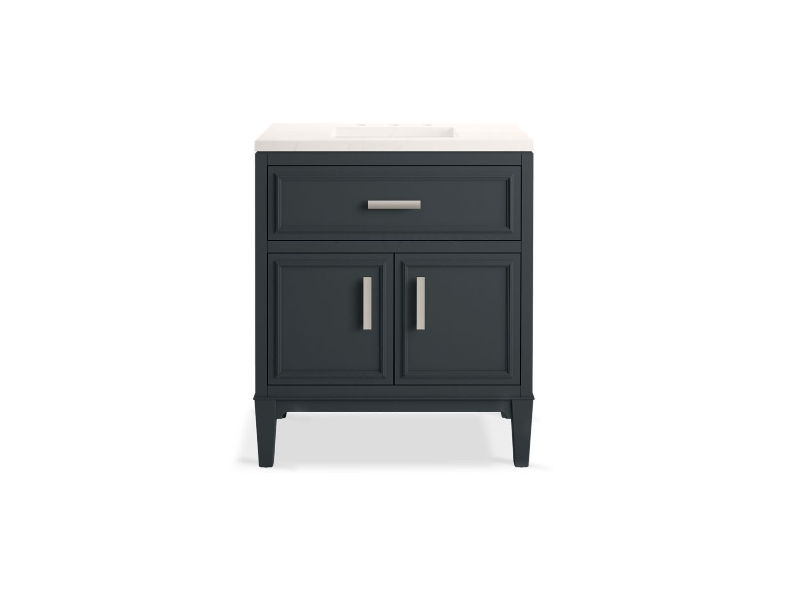 KOHLER K-33544-ASB-0 Southerk 30" Bathroom Vanity Cabinet With Sink And Quartz Top - White